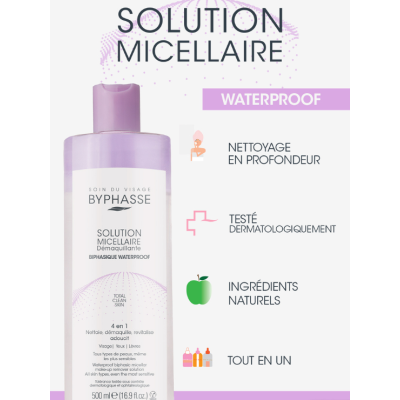 BYPHASSE APA MICELARA 500ML WATERPROOF 4IN1