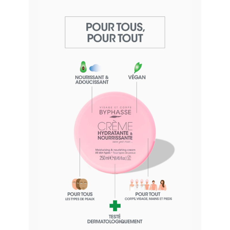 BYPHASSE CREMA FATA SI CORP 250ML HYDRATANT NOURRISSANTE