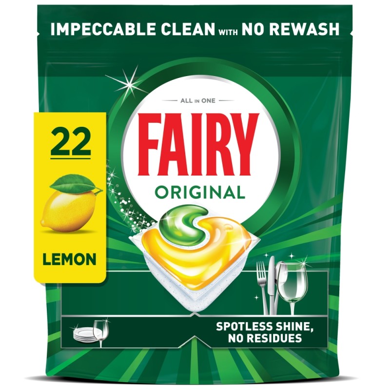 Fairy Detergent Vase Capsule 22 Buc Lămâie