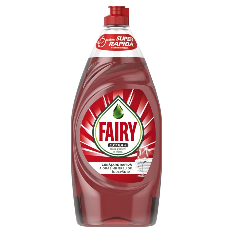 FAIRY EXTRA PLUS DETERGENT VASE LICHID 900ML FRUCTE DE PADURE