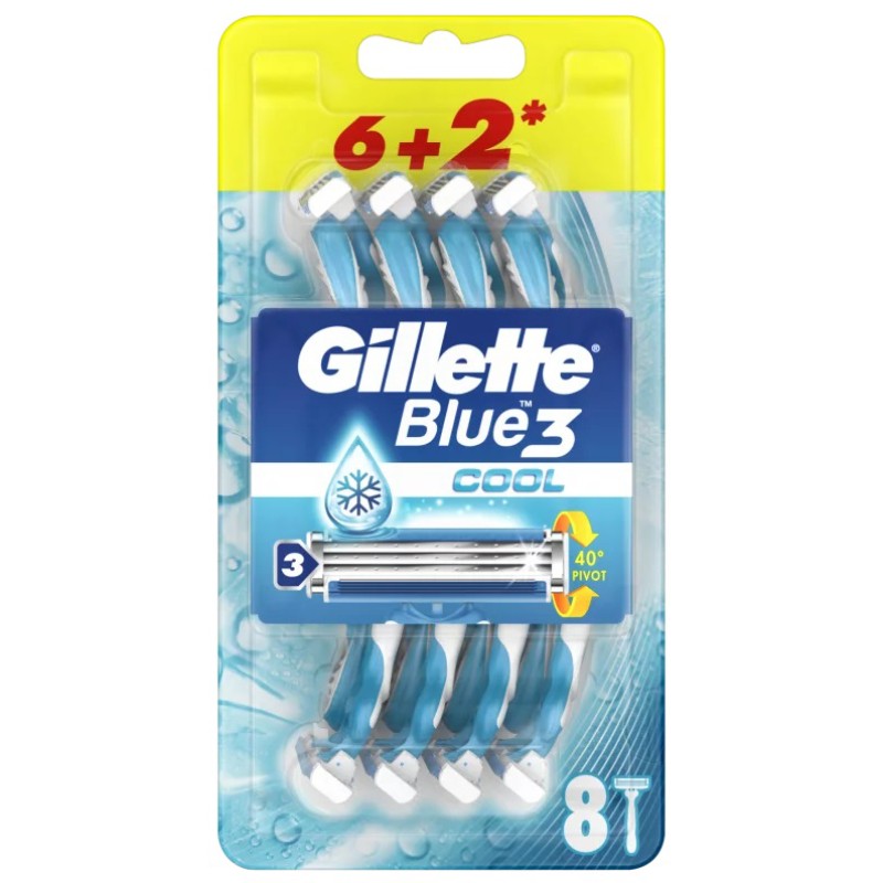 Gillette Aparat Ras Blue3 6+2Buc Cool