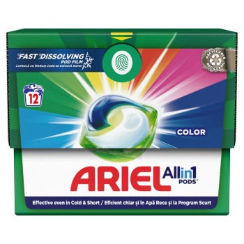 Ariel Detergent Capsule 12 Buc All in 1 Pods Color