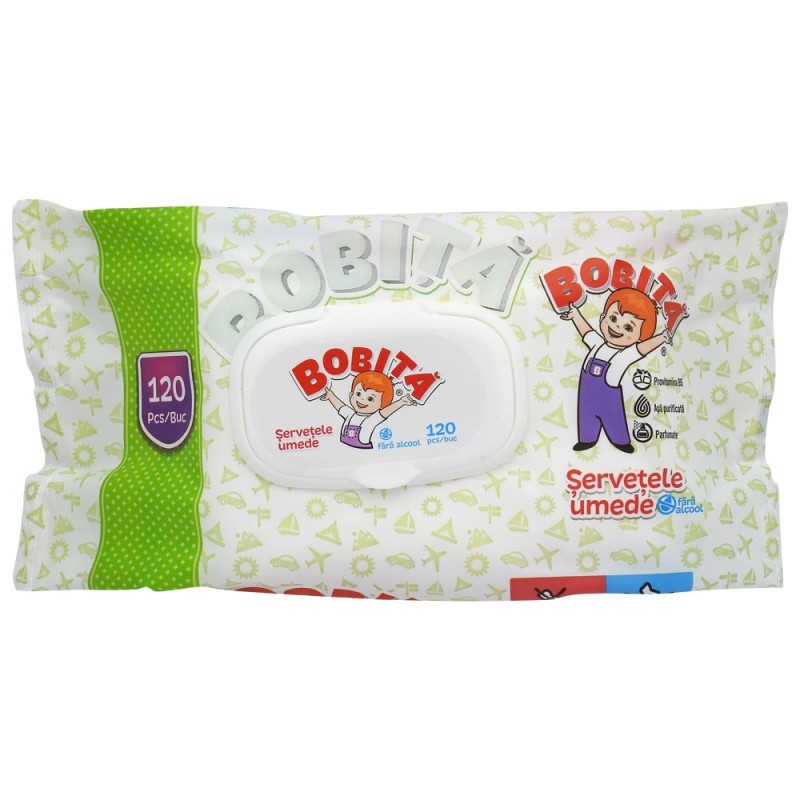 BOBITA SERVETELE UMEDE 120 BUC