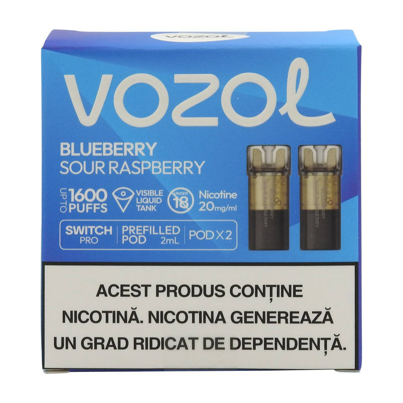 VOZOL CARTUS TIGARA ELECTRONICA SWITCH PRO 2BUC/SET BLUEBERRY SOUR RASPBERRY