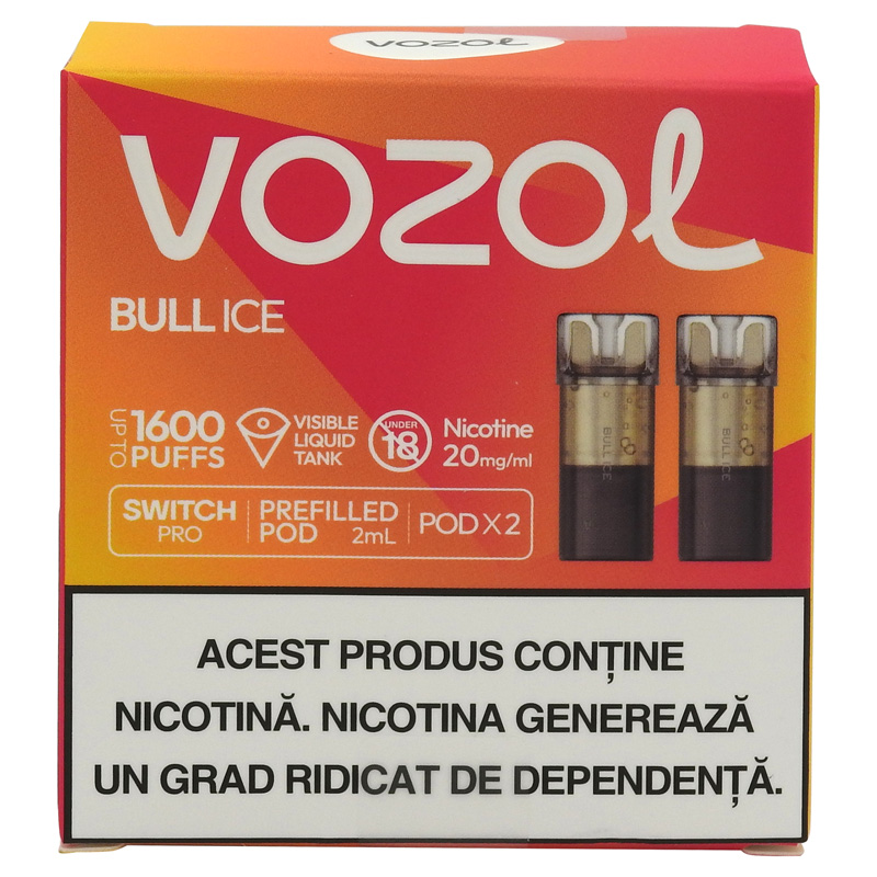VOZOL CARTUS TIGARA ELECTRONICA SWITCH PRO 2BUC/SET BULL ICE