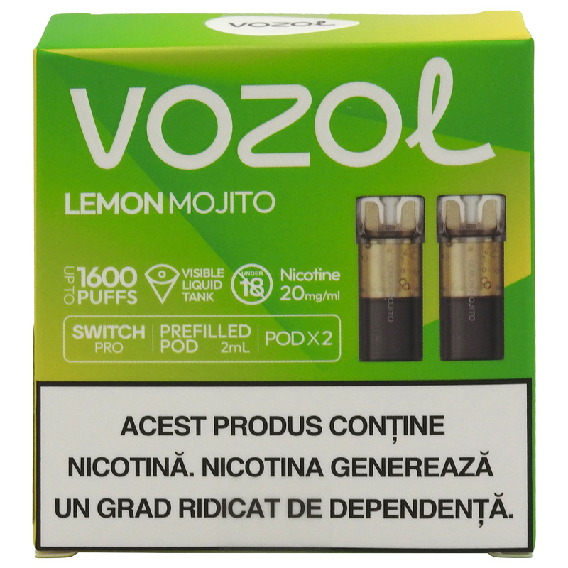VOZOL CARTUS TIGARA ELECTRONICA SWITCH PRO 2BUC/SET LEMON MOJITO
