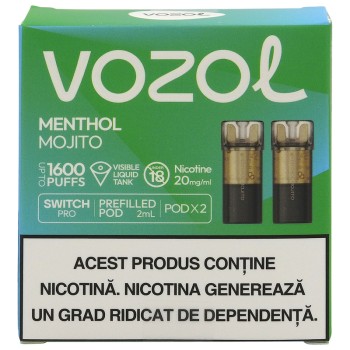 VOZOL CARTUS TIGARA ELECTRONICA SWITCH PRO 2BUC/SET MENTHOL MOJITO
