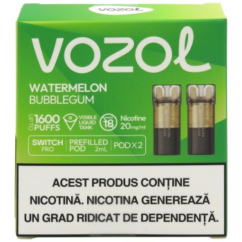 VOZOL CARTUS TIGARA ELECTRONICA SWITCH PRO 2BUC/SET WATERMELON BUBBLEGUM