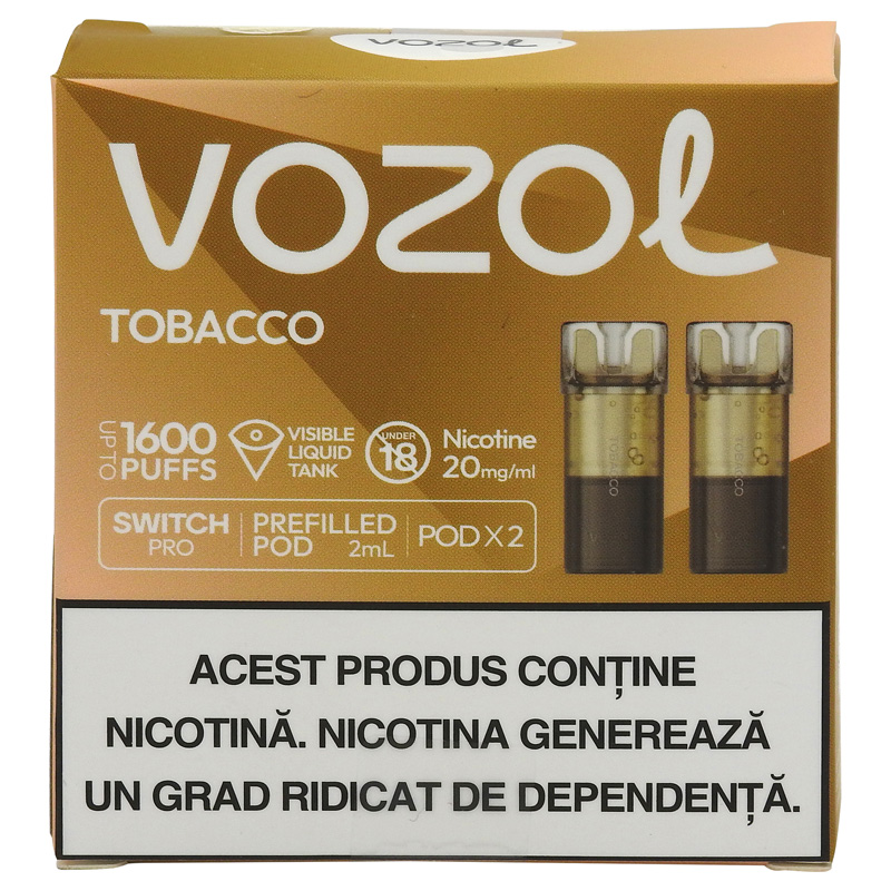 VOZOL CARTUS TIGARA ELECTRONICA SWITCH PRO 2BUC/SET TOBACCO