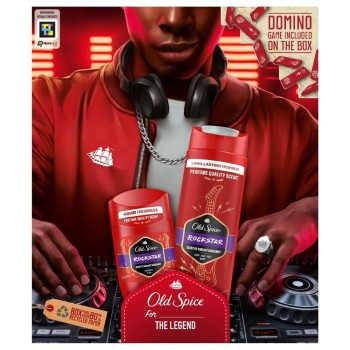 Old Spice Casetă Cadou Rockstar Stick 50ml Gel Duș 400ml Joc Domino