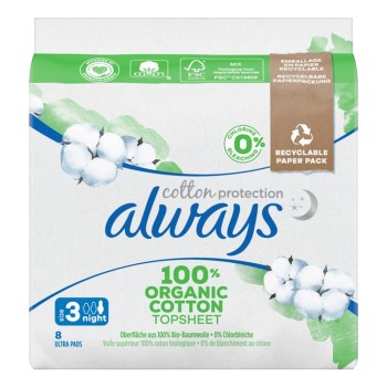 ALWAYS ABSORBANTE 8BUC NIGHT ORGANIC COTTON