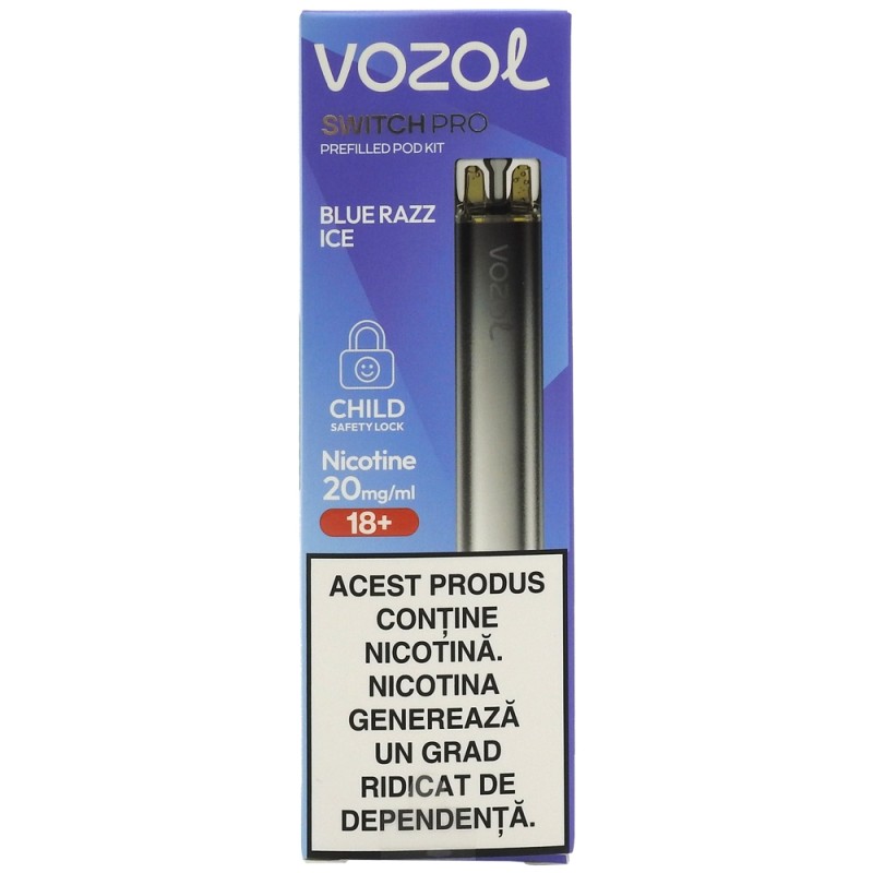 VOZOL TIGARA ELECTRONICA SWITCH PRO REINCARCABILA BLUE RAZZ ICE