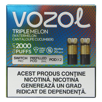 VOZOL CARTUS TIGARA ELECTRONICA SWITCH PRO 2BUC/SET WATERMELON CANTALOUPE CUCUMBER
