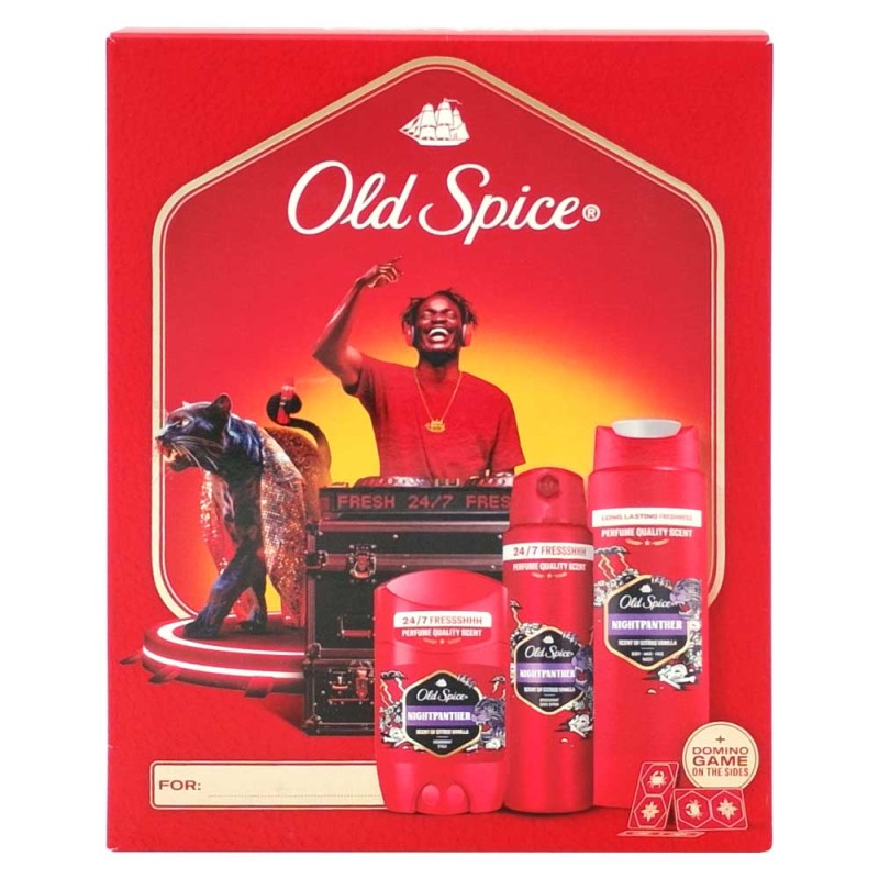 Old Spice Caseta Cadou Deo150Ml+Sg250Ml+Stick50Ml+Joc Domino Nightpanther