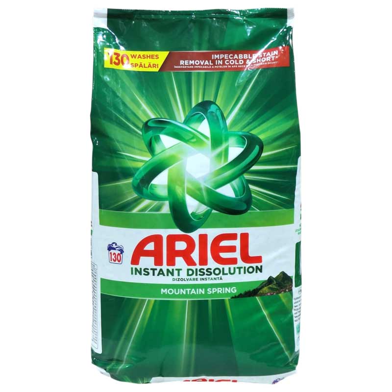 Ariel Detergent Rufe Automat Pudra 8.45Kg Mountain Spring 130Spalari