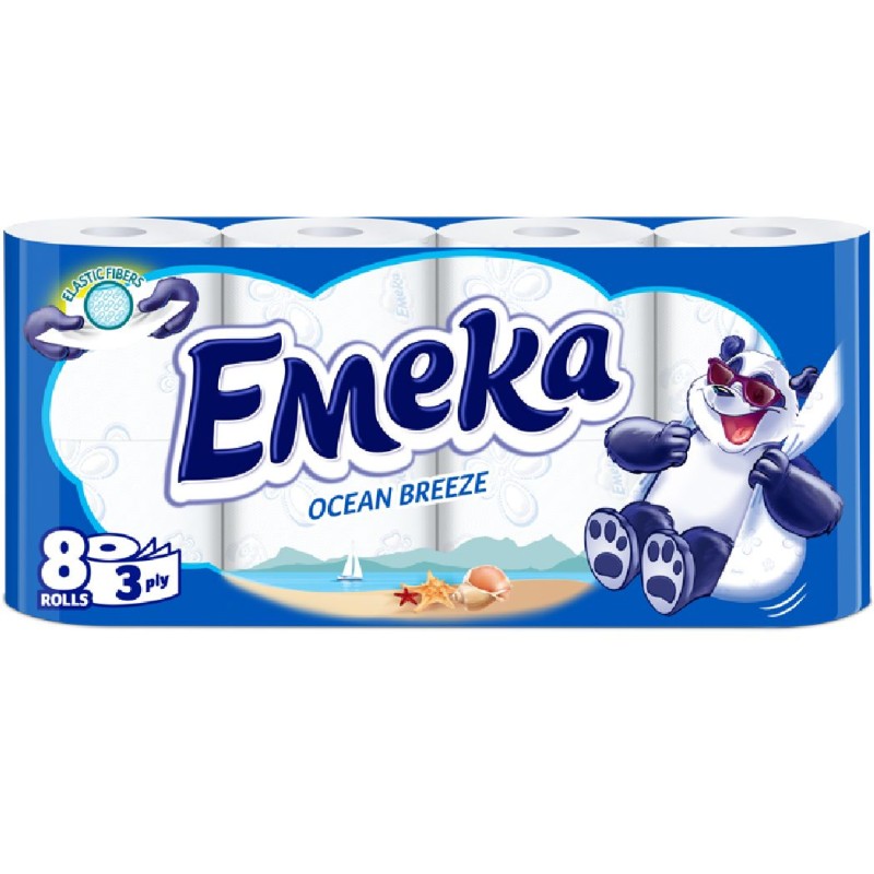 EMEKA HARTIE IGIENICA 8ROLE 3STRATURI OCEAN BREEZE