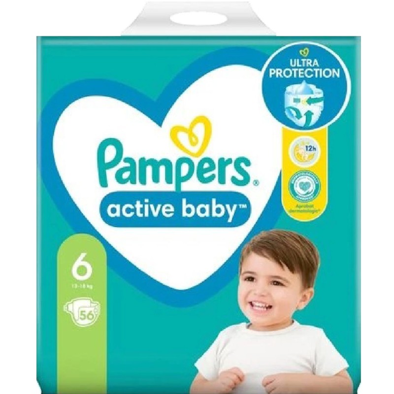 PAMPERS NEW GIANT PACK NR6 15/13-18KG 56BUC