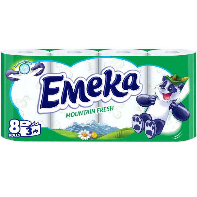 EMEKA HARTIE IGIENICA 8ROLE 3STRATURI MOUNTAIN FRESH