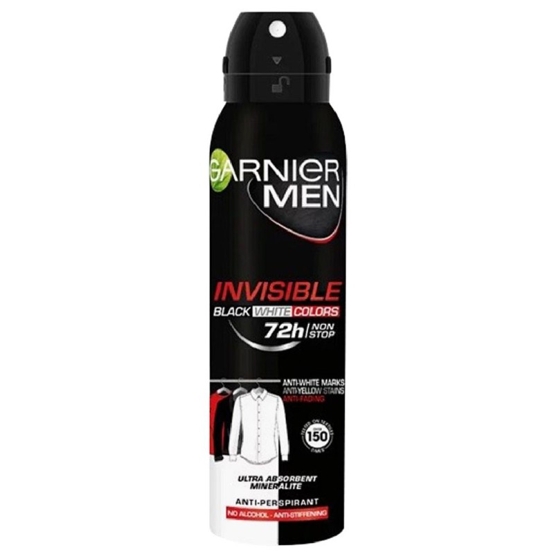 GARNIER ANTIPERSPIRANT DEO 150ML MINERAL PROTECTION INVISIBLE BW MEN
