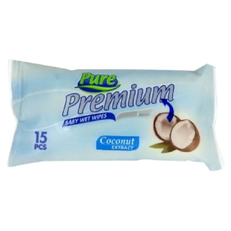 PURE PREMIUM SERVETELE UMEDE BUZUNAR 15BUC DIVERSE SORTIMENTE