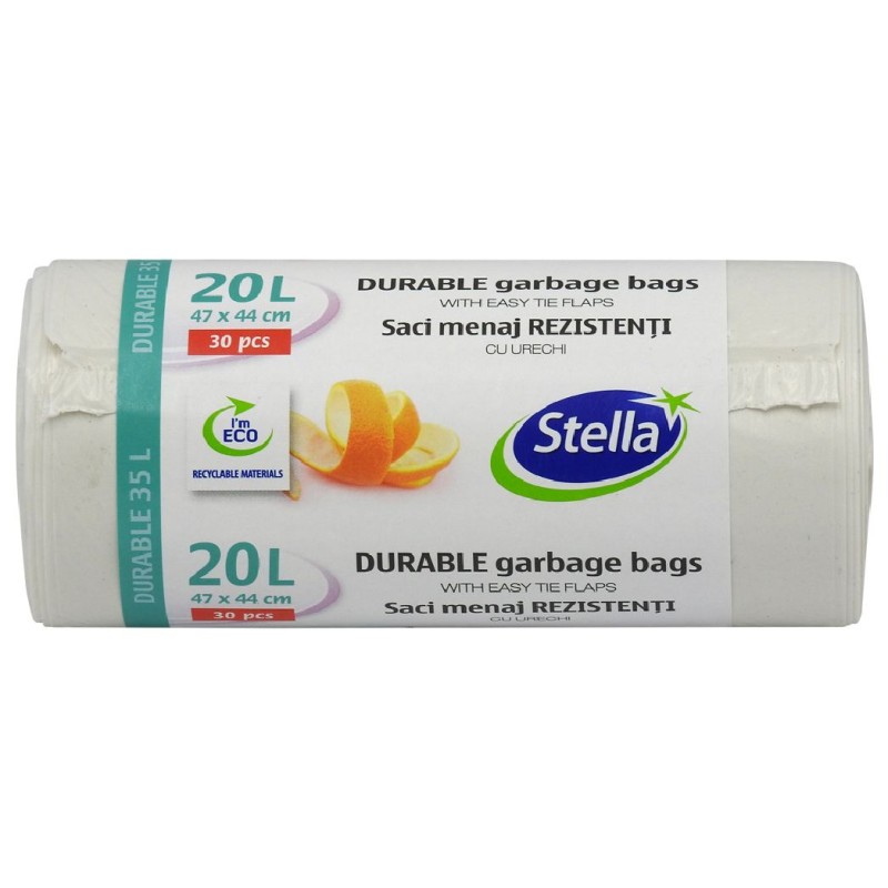 STELLA SACI MENAJ HD-LD ULTRAREZISTENTI 20L 30BUC ALB