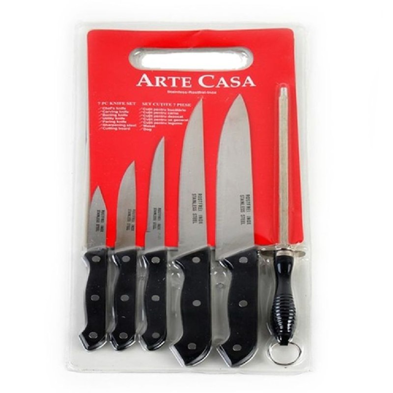 SET CUTITE INOX MANER PLASTIC NEGRU ARTE CASA JJ-75 ICOS