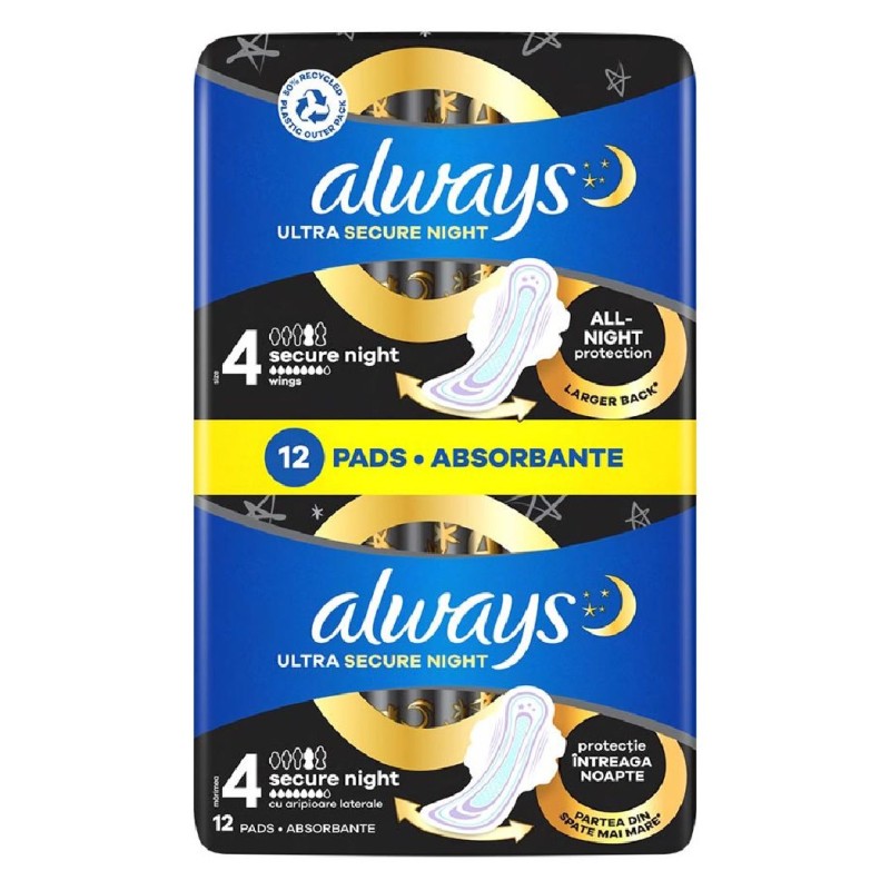 ALWAYS ABSORBANTE 12BUC ULTRA SECURE NIGHT