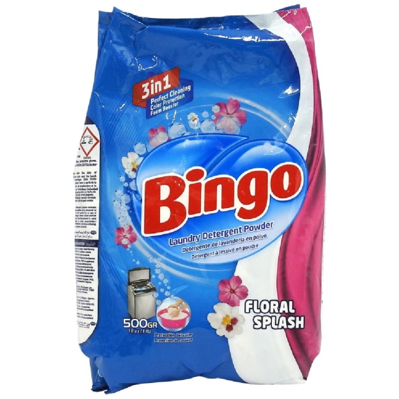 BINGO DETERGENT RUFE MANUAL 500G FLORAL SPLASH