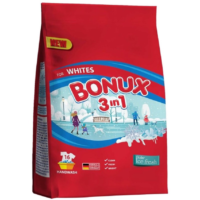 BONUX DETERGENT MANUAL 900G 3IN1 ICE FRESH 16 SPALARI