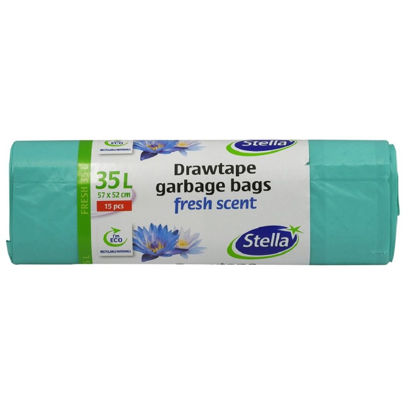 STELLA SACI MENAJ LDPE FRESH 35L 15BUC CU SNUR