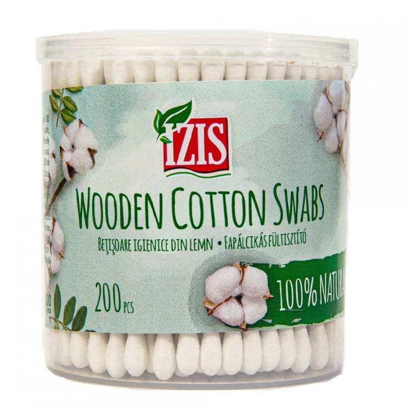 IZIS BETISOARE URECHI CUTIE 200BUC LEMN