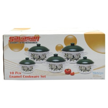 SET OALE EMAILATE 10 PIESE 16/18/20/22/24CM DECOR LAVANDA
