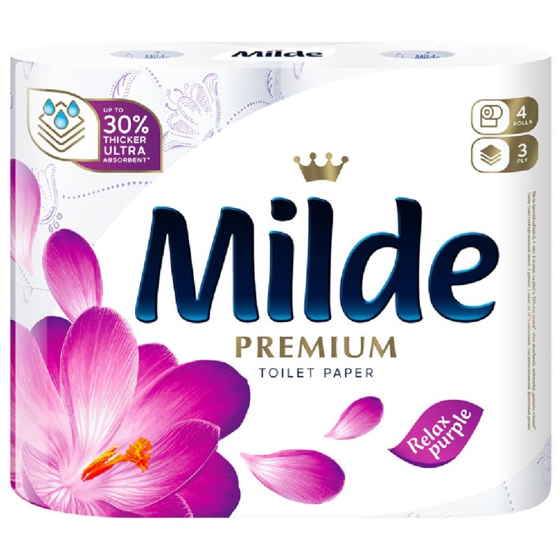 MILDE HARTIE IGIENICA 4ROLE 3STRATURI RELAX PURPLE