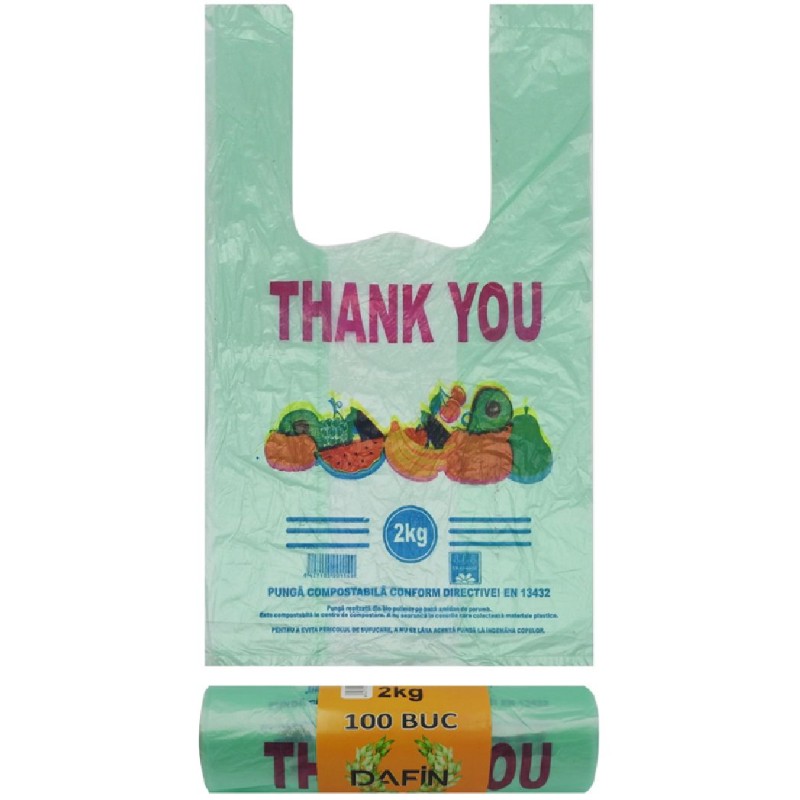 DAFIN PUNGA MAIEU BIODEGRADABILA 100BUC/ROLA 2KG