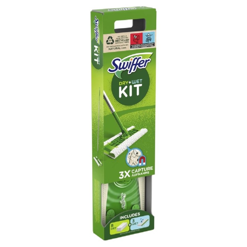 SWIFFER KIT MOP+REZERVA UMEDA 3BUC+REZERVA USCATA 8BUC