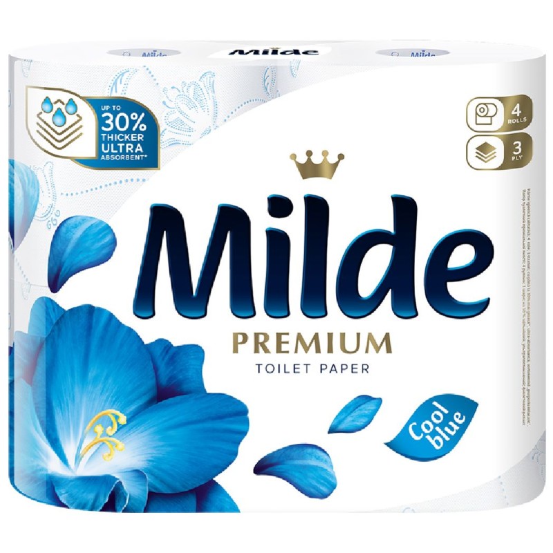 MILDE HARTIE IGIENICA 4ROLE 3STRATURI COOL BLUE
