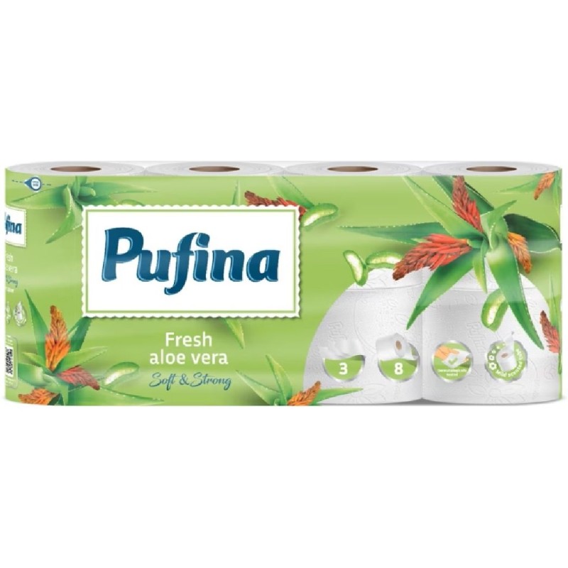 PUFINA HARTIE IGIENICA 8BUC 3STRATURI ALOE
