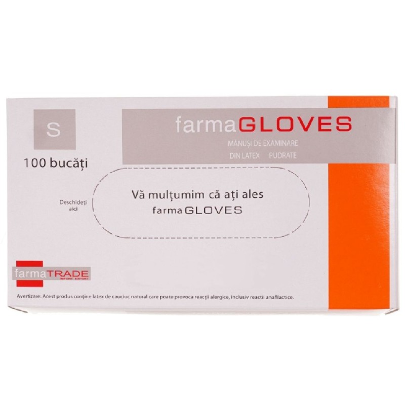 FARMA GLOVES MANUSI LATEX PUDRATE DIVERSE MARIMI 100BUC