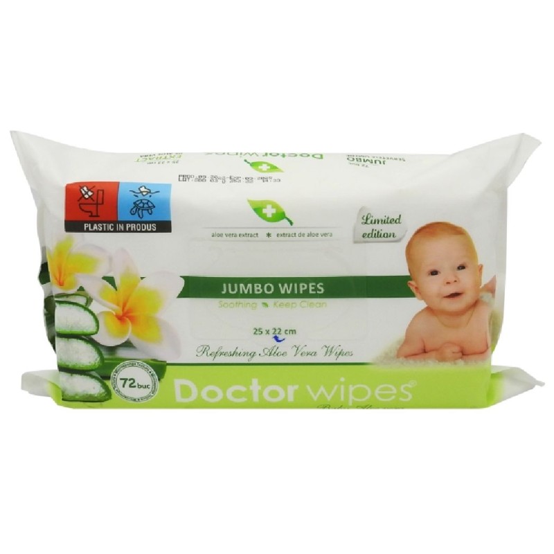 DOCTOR SERVETELE UMEDE JUMBO 72BUC ALOE VERA