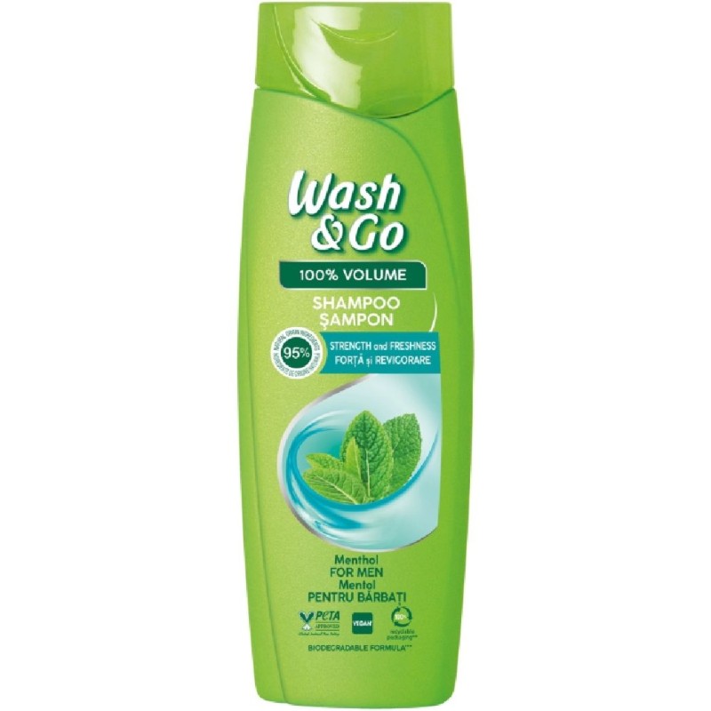 WASH&GO SAMPON 360ML MENTHOL MEN