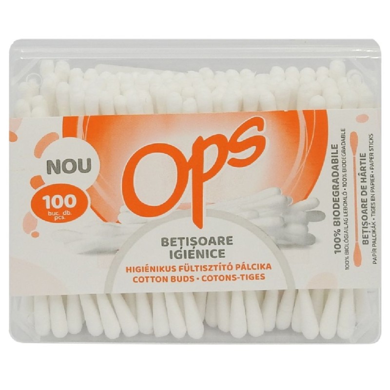 OPS BETISOARE URECHI 100BUC CUTIE DREPTUNGHIULARA