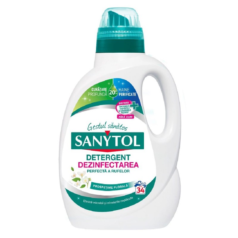 SANYTOL DETERGENT LICHID 1.7L IGIENA PERFECTA A RUFELOR 34SPALARI