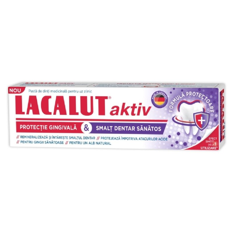 LACALUT PASTA DINTI 75ML AKTIV  PROTECTIE GINGIVALA SI SMALT SANATOS