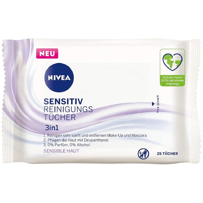 NIVEA SERVETELE UMEDE DEMACHIANTE 3IN1 25BUC SENSITIVE SKIN
