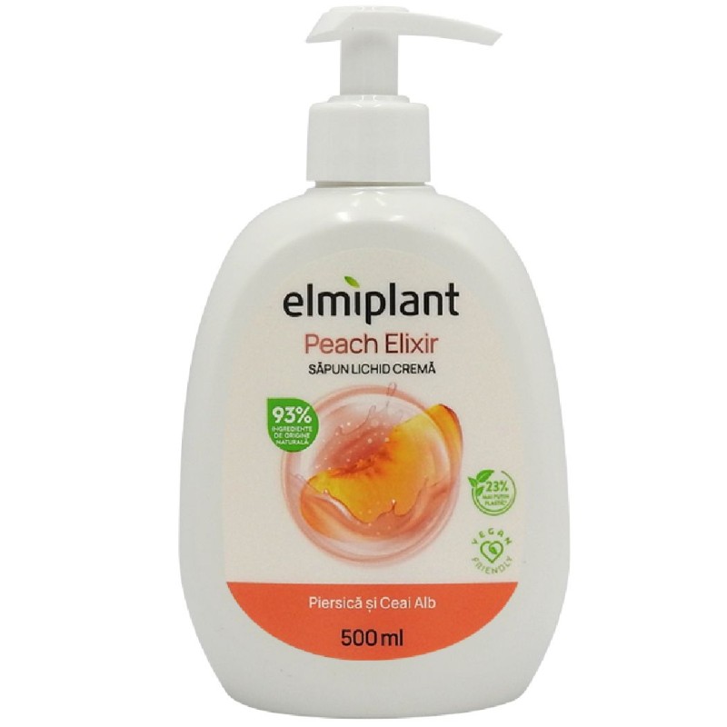 ELMIPLANT SAPUN LICHID 500ML PIERSICA CEAI ALB