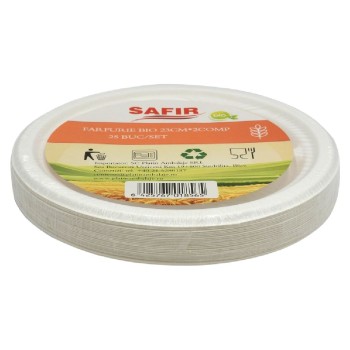 FARFURIE BIODEGRADABILA 2 COMPARTIMENTE 23CM 25BUC/SET