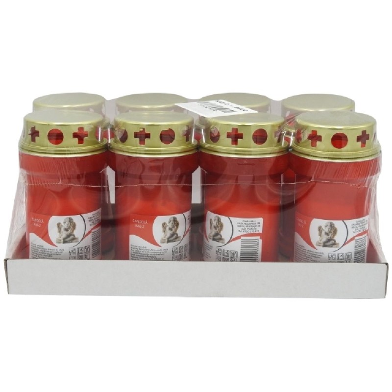 CANDELA PLASTIC CU CAPAC KAS 2 8BUC/SET