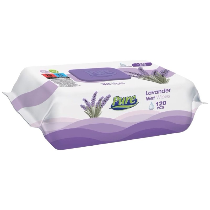 PURE SERVETELE UMEDE 120BUC LAVANDA