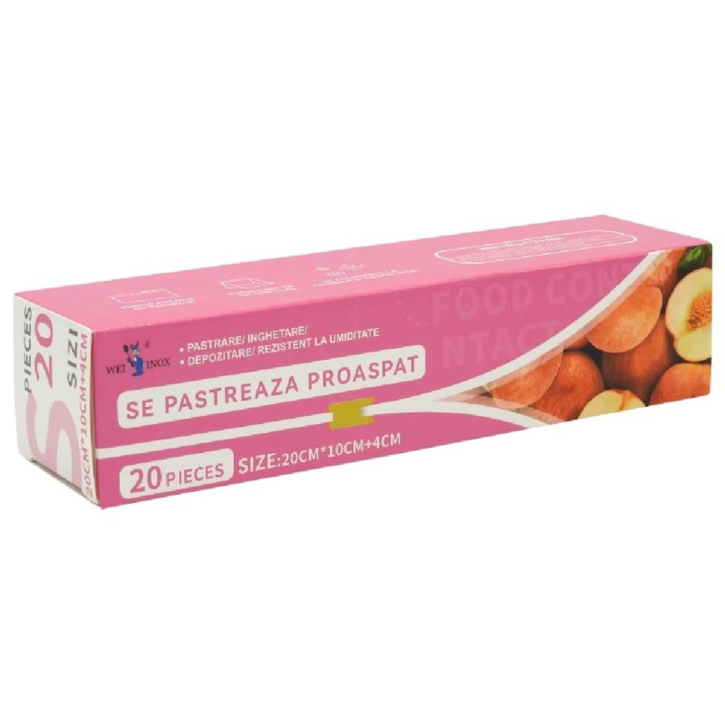 PUNGI CALATORIE CU FERMOAR 20X10X4CM 20BUC WEI A-14612