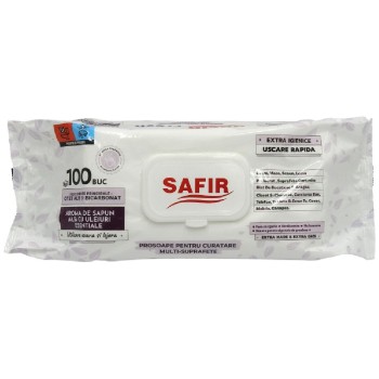 SAFIR FRESH SERVETELE UMEDE MULTISUPRAFETE 100BUC